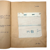 Micheline Blas French Sewing Lessons Notebook #2, With Hand-painted Cover and Alphabet Sampler