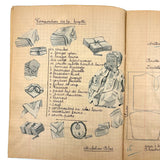 Micheline Blas French Sewing Lessons Notebook #2, With Hand-painted Cover and Alphabet Sampler