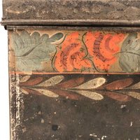 Very Lovely Early Tole Painted Box with Carrying Loop