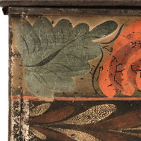Very Lovely Early Tole Painted Box with Carrying Loop