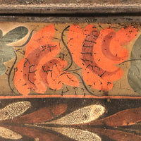 Very Lovely Early Tole Painted Box with Carrying Loop