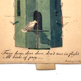 Birds of Prey, Scarce and Marvelous Riedel, Nuremberg Mechanical Valentine  c. 1830s