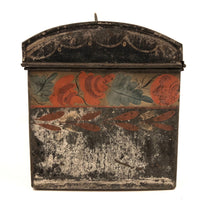 Very Lovely Early Tole Painted Box with Carrying Loop
