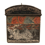 Very Lovely Early Tole Painted Box with Carrying Loop