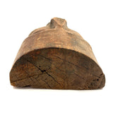 Old Carved Wooden Face with Rich Patina (Including Nailed Repair and Worm Holes)