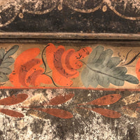 Very Lovely Early Tole Painted Box with Carrying Loop