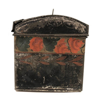 Very Lovely Early Tole Painted Box with Carrying Loop