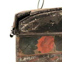 Very Lovely Early Tole Painted Box with Carrying Loop
