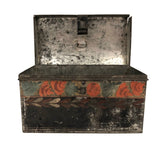 Very Lovely Early Tole Painted Box with Carrying Loop