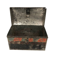 Very Lovely Early Tole Painted Box with Carrying Loop
