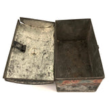 Very Lovely Early Tole Painted Box with Carrying Loop