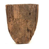 Old Carved Wooden Face with Rich Patina (Including Nailed Repair and Worm Holes)