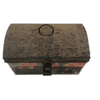 Very Lovely Early Tole Painted Box with Carrying Loop
