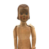 Determined Looking Hand-carved, Jointed Doll with Painted Face