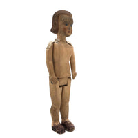 Determined Looking Hand-carved, Jointed Doll with Painted Face
