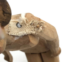 Determined Looking Hand-carved, Jointed Doll with Painted Face