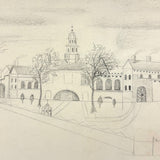 Many Times Framed 1870s-80s Naive Graphite Portrait of Joseph L. Everitt (with Architectural Drawing on Reverse)