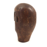 Stylized Modernist Carved Wood Head,  Early-Mid 20th C., SIgned