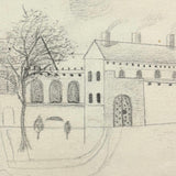 Many Times Framed 1870s-80s Naive Graphite Portrait of Joseph L. Everitt (with Architectural Drawing on Reverse)