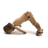 Determined Looking Hand-carved, Jointed Doll with Painted Face