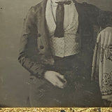 Serious Young Man: Sixth Plate Cased Daguerreotype of Boy with Books