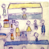 Booths, Balloons, Baby Carriages, Puppet Show, Marvelous Naive Watercolor of Busy Scene