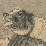 Harry Floreth Drew this Picture with Pencil, 1905--After Sir Edwin Landseer's "Saved" Girl with St. Bernard