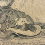Harry Floreth Drew this Picture with Pencil, 1905--After Sir Edwin Landseer's "Saved" Girl with St. Bernard