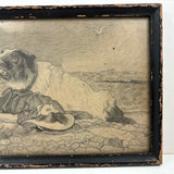 Harry Floreth Drew this Picture with Pencil, 1905--After Sir Edwin Landseer's "Saved" Girl with St. Bernard