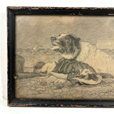 Harry Floreth Drew this Picture with Pencil, 1905--After Sir Edwin Landseer's "Saved" Girl with St. Bernard
