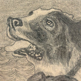 Harry Floreth Drew this Picture with Pencil, 1905--After Sir Edwin Landseer's "Saved" Girl with St. Bernard