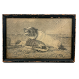 Harry Floreth Drew this Picture with Pencil, 1905--After Sir Edwin Landseer's "Saved" Girl with St. Bernard