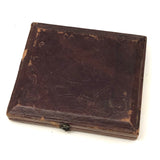 Serious Young Man: Sixth Plate Cased Daguerreotype of Boy with Books