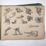 Lucy Jones' Mid 19th C. Sketchbooks (2) Filled with Graphite Drawings
