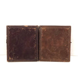 Serious Young Man: Sixth Plate Cased Daguerreotype of Boy with Books