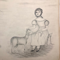 Lucy Jones' Mid 19th C. Sketchbooks (2) Filled with Graphite Drawings