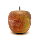 Earliest Painted Treen Apple Box with Carved Stem, Beautifully Worn and Weathered