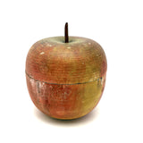 Earliest Painted Treen Apple Box with Carved Stem, Beautifully Worn and Weathered