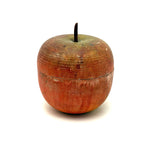 Earliest Painted Treen Apple Box with Carved Stem, Beautifully Worn and Weathered