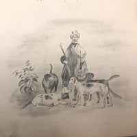 Lucy Jones' Mid 19th C. Sketchbooks (2) Filled with Graphite Drawings