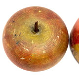 Earliest Painted Treen Apple Box with Carved Stem, Beautifully Worn and Weathered