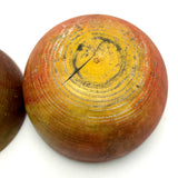 Earliest Painted Treen Apple Box with Carved Stem, Beautifully Worn and Weathered