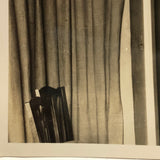 Wonderful c. late 20s/early 30s Snapshot of Man at Microphone Framed in Verticals