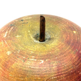 Earliest Painted Treen Apple Box with Carved Stem, Beautifully Worn and Weathered