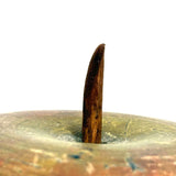 Earliest Painted Treen Apple Box with Carved Stem, Beautifully Worn and Weathered