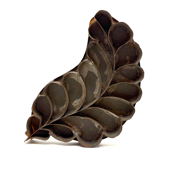 Striking and Uncommon Antique Soldered Tin Leaf Cutter (Presumed for Making Glass Domed Wax Flowers)