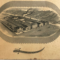 Excellent Graphics 19th C. Emerson Smith & Co Saws Trade Card with Gauge and Ruler