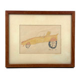 Race Car, Perfectly Faded Vintage Marker Drawing, Mark '76