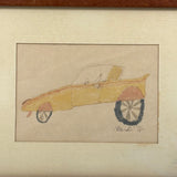 Race Car, Perfectly Faded Vintage Marker Drawing, Mark '76