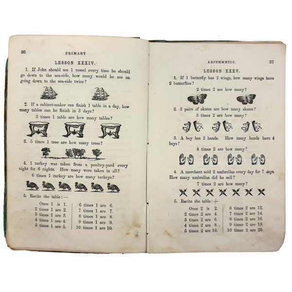 Greenleaf's New Primary Arithmetic,  1880, with Best Counting Graphics
